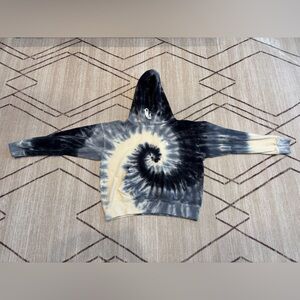 Polo by Ralph Lauren Black and Cream Tie-Dye Hoodie